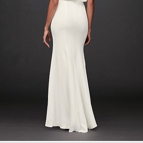 Flounce Top Stretch Wedding Dress - Picture 3 of 7